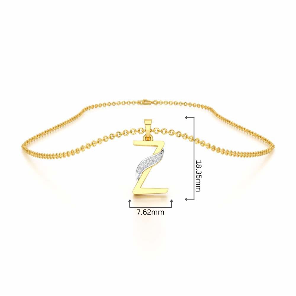 Z-Spark Silver Pendant - Yellow Gold - Image 4