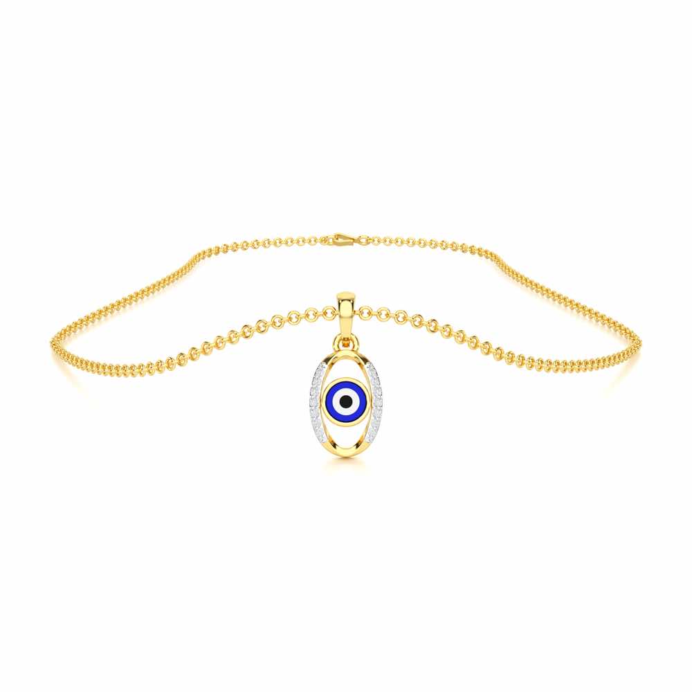 Divine Watcher Silver Pendant - Yellow Gold - Image 3