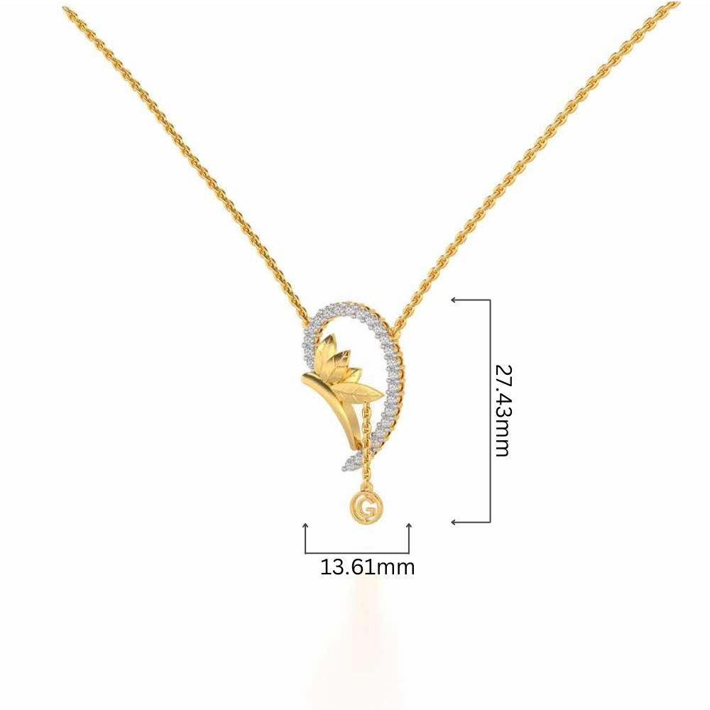 Half Heart Silver Pendant - Yellow Gold - Image 4