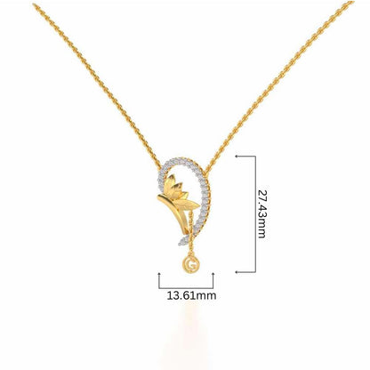 Half Heart Silver Pendant - Yellow Gold - Image 4