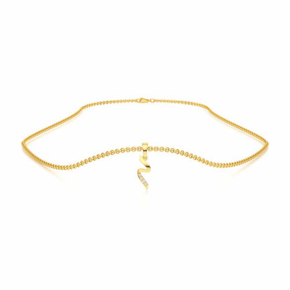 Tilde Silver Pendant - Yellow Gold - Image 3