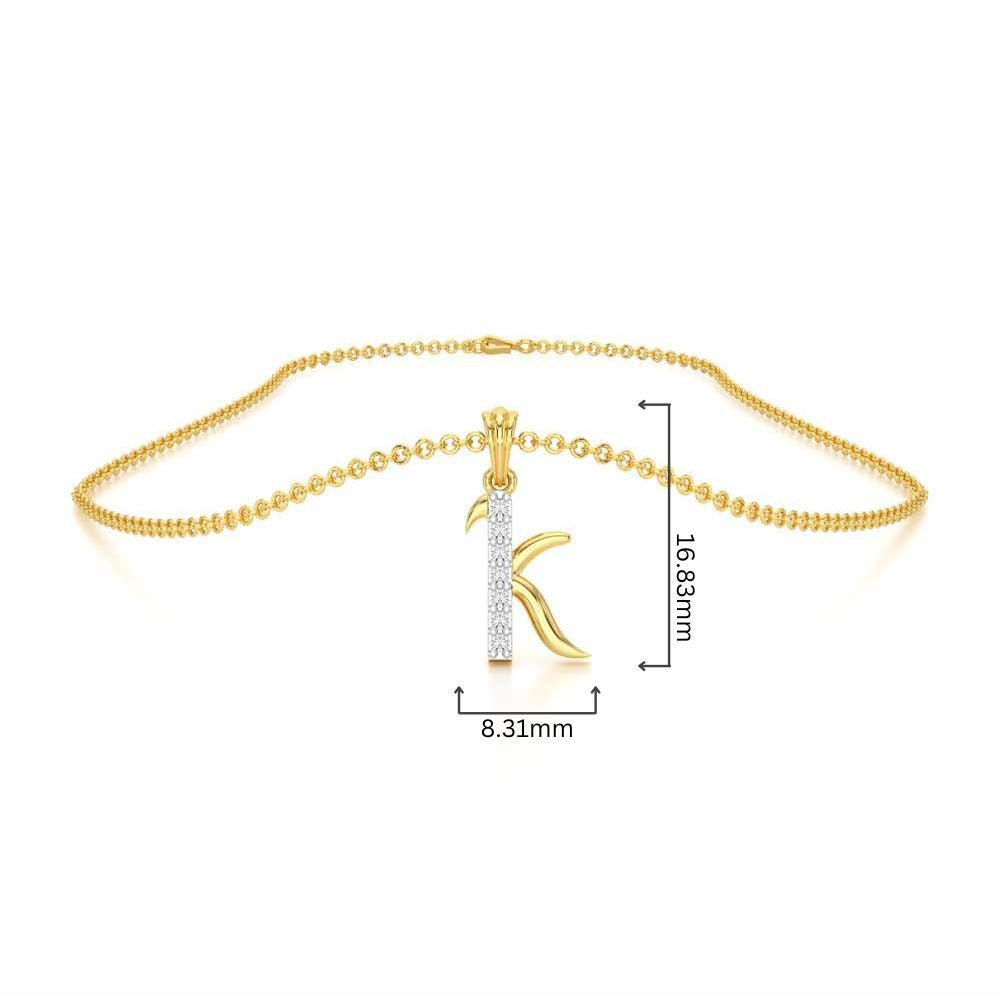 K-Luke Silver Pendant - Yellow Gold - Image 4