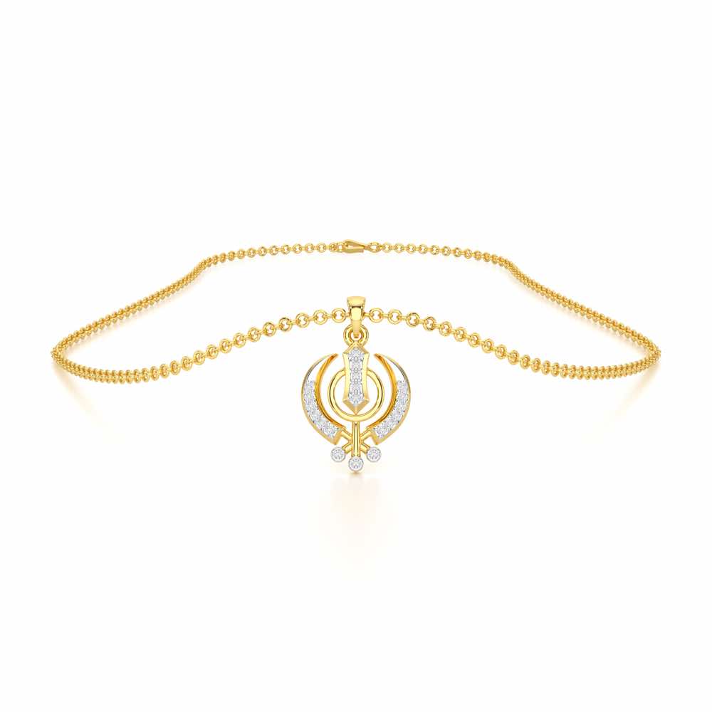 Khalsa Faith Silver Pendant - Yellow Gold - Image 3