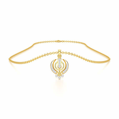 Khalsa Faith Silver Pendant - Yellow Gold - Image 3