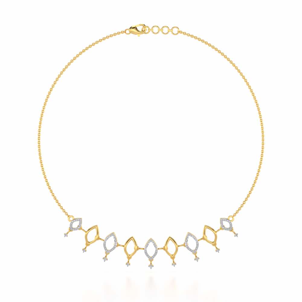 Ocean Serenity Silver Necklace - Yellow Gold - Image 3