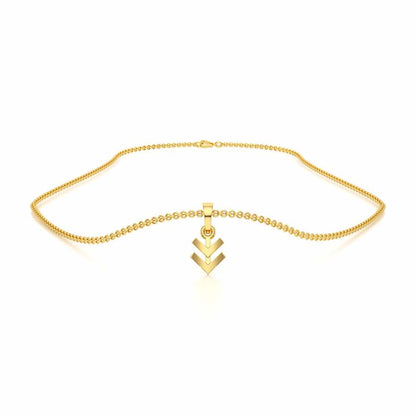 Double Arrow Gold Pendant - Yellow Gold - Image 3