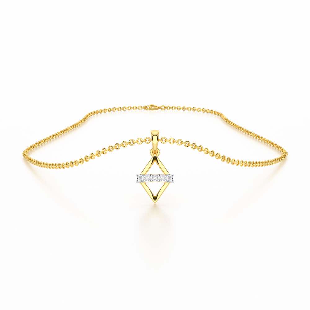 Soft Spark Silver Pendant - Yellow Gold - Image 3