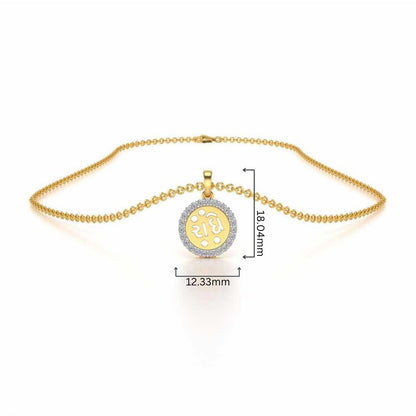 Radhe Silver Pendant - Yellow Gold - Image 4