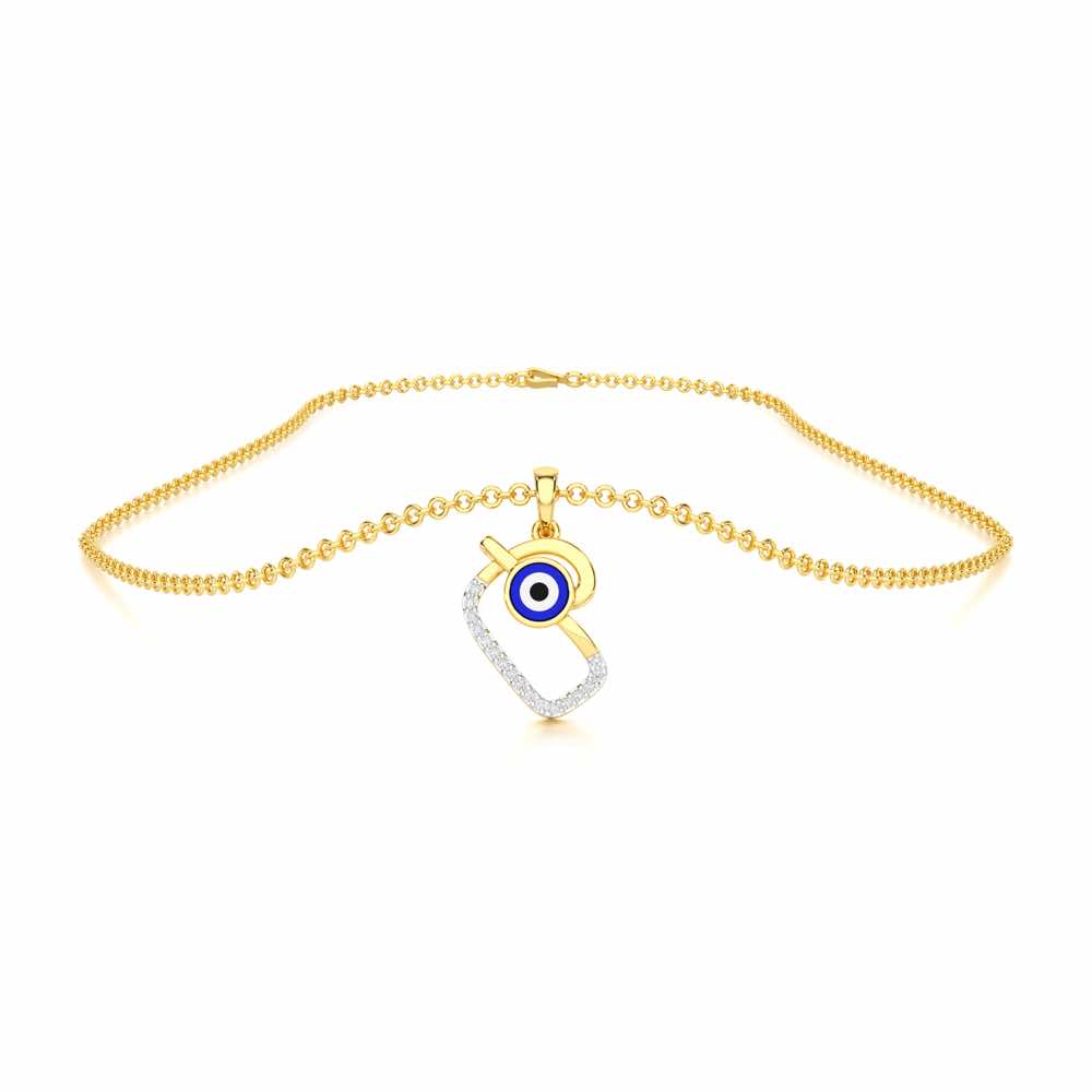 Eye of Fortune Silver Pendant - Yellow Gold - Image 3