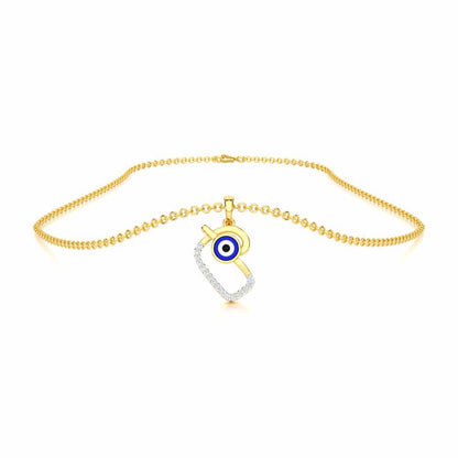 Eye of Fortune Silver Pendant - Yellow Gold - Image 3