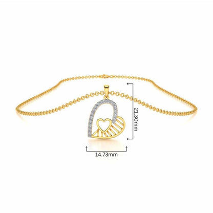 Tilt My Heart Silver Pendant - Yellow Gold - Image 4