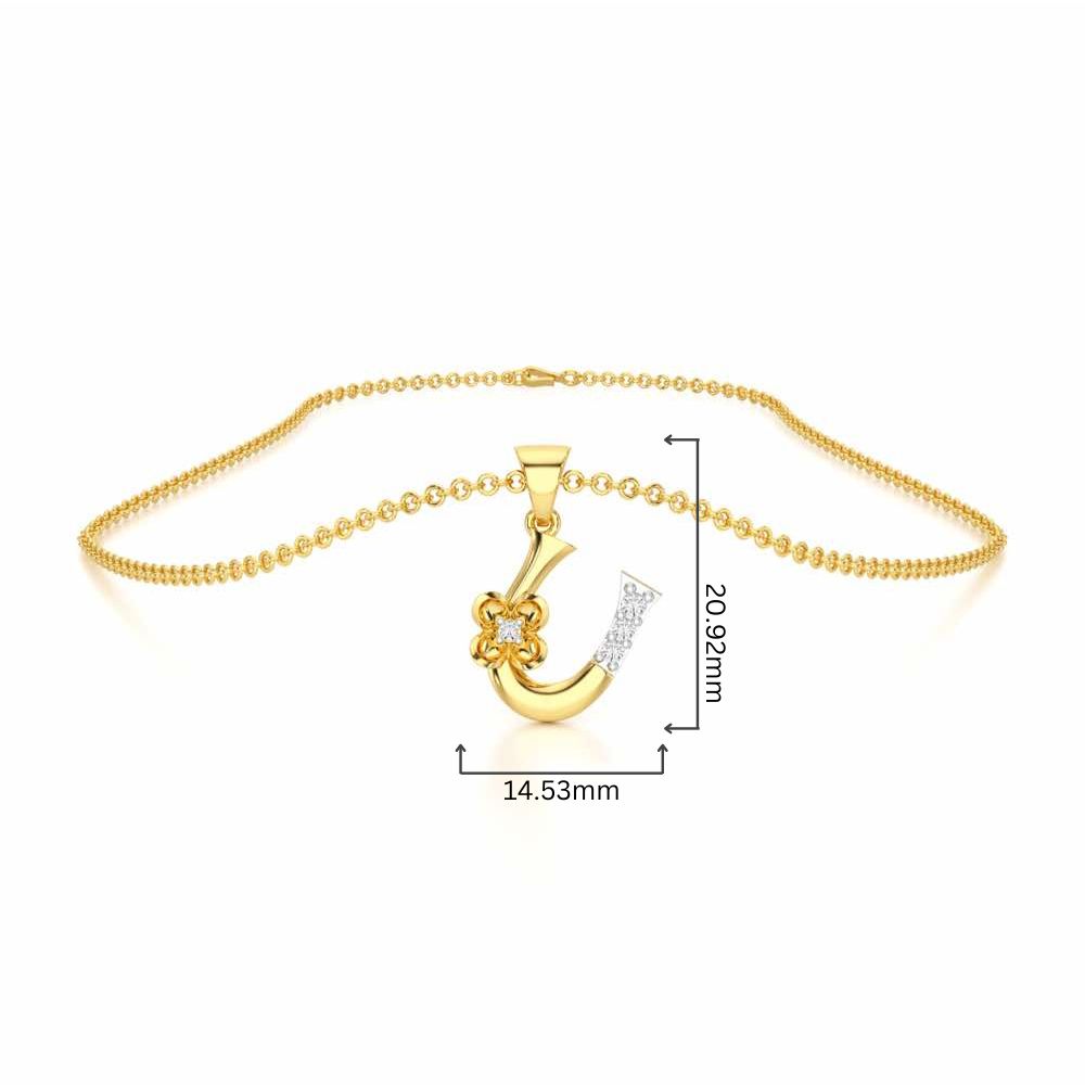 U-Glint Silver Pendant - Yellow Gold - Image 4