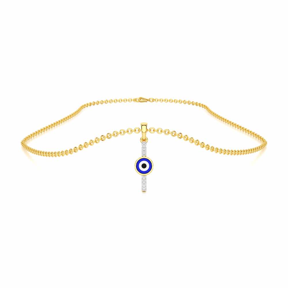 Warding Gaze Silver Pendant - Yellow Gold - Image 3