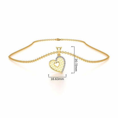 Heartly Mesh Silver Pendant - Yellow Gold - Image 4
