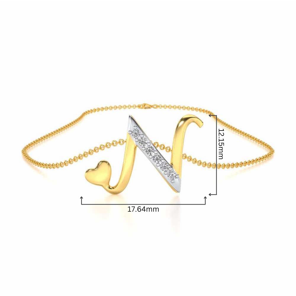 Lovely N Silver Pendant - Yellow Gold - Image 4