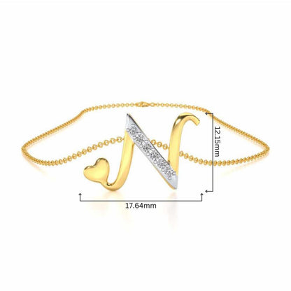 Lovely N Silver Pendant - Yellow Gold - Image 4