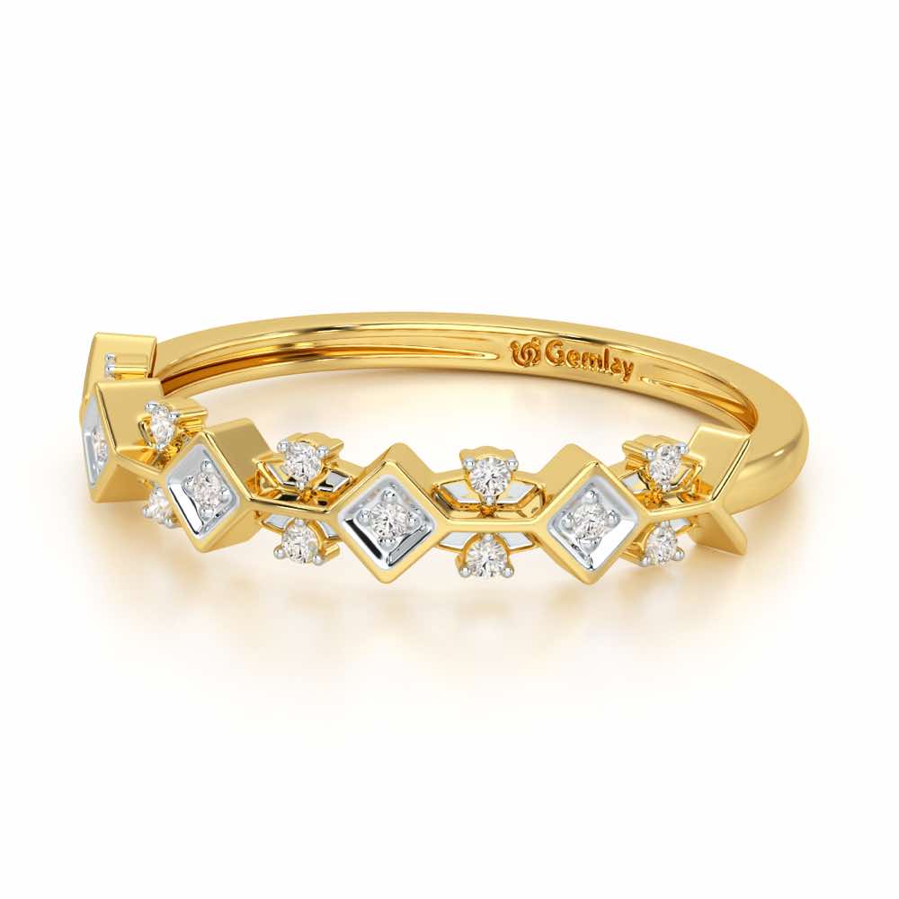 Embellished Charm Silver Ring - Yellow Gold - Image 3