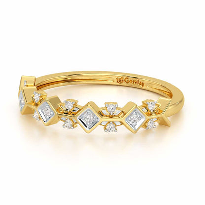 Embellished Charm Silver Ring - Yellow Gold - Image 3