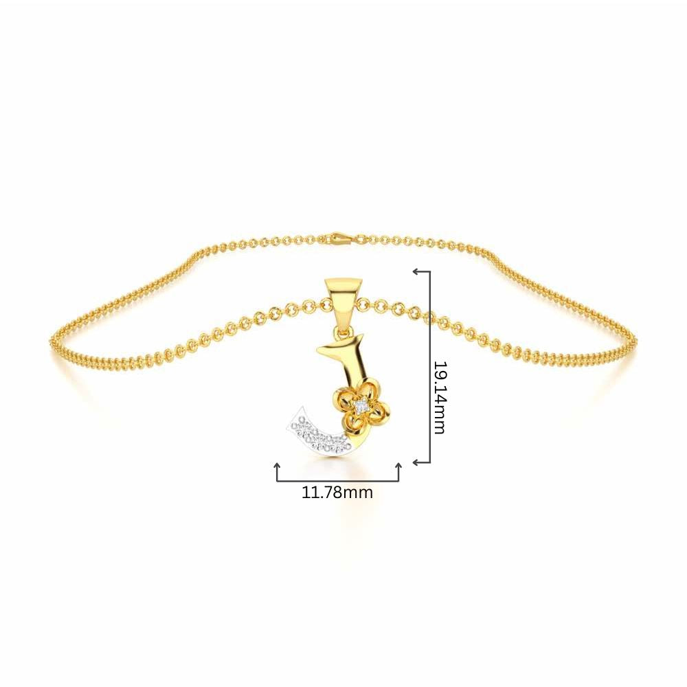 J-Glint Silver Pendant - Yellow Gold - Image 4