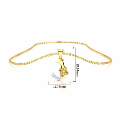 J-Glint Silver Pendant - Yellow Gold - Image 4