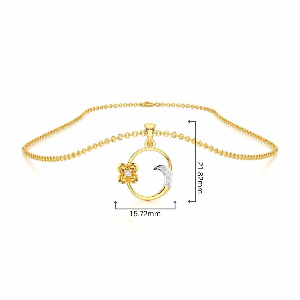 O-Glint Silver Pendant - Yellow Gold - Image 4