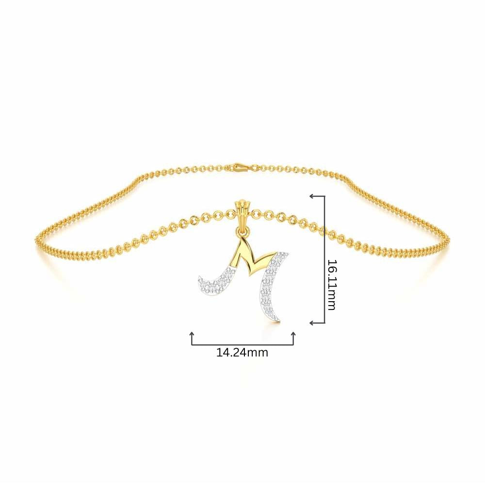M-Luke Silver Pendant - Yellow Gold - Image 4