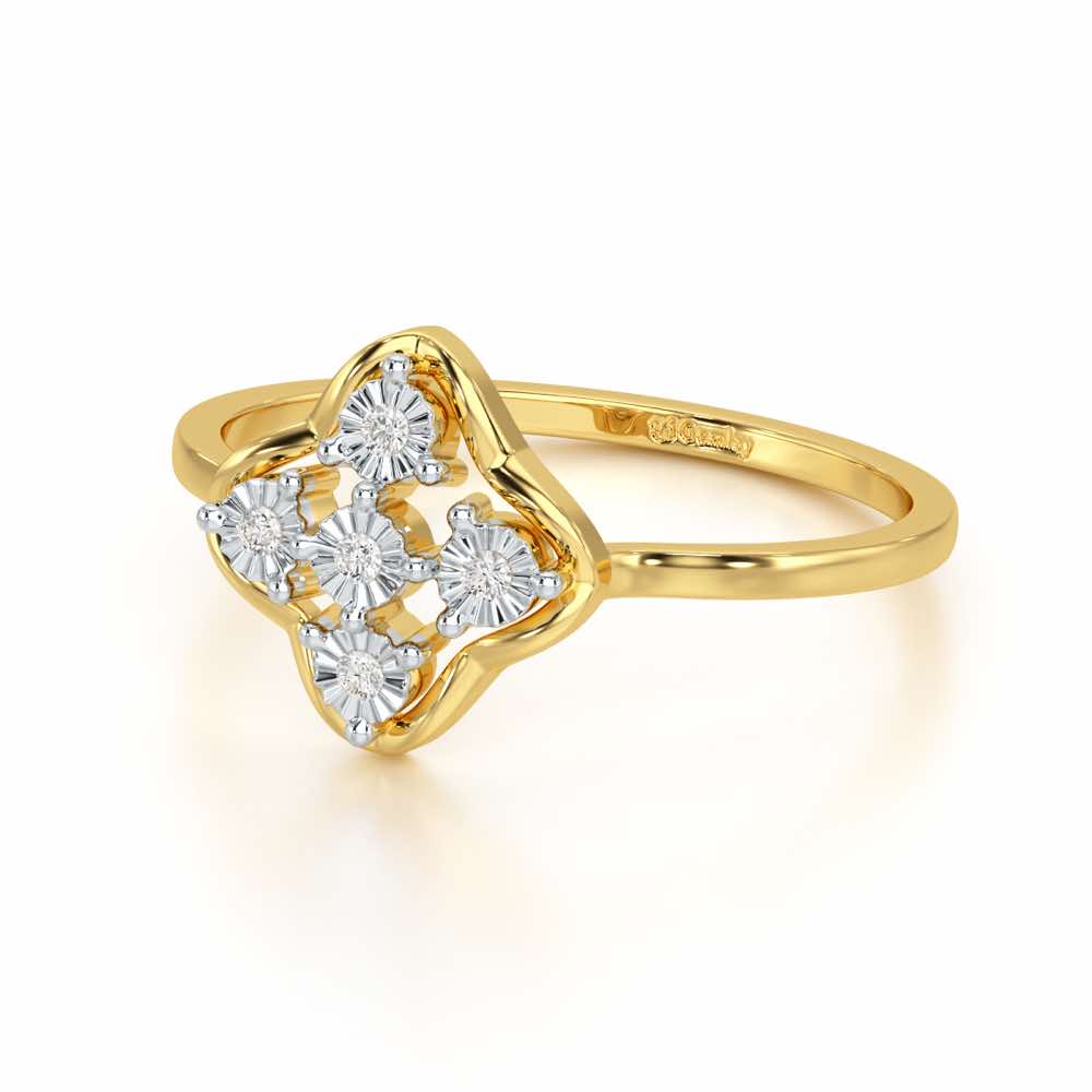 Glowy Terrain Silver Ring - Yellow Gold - Image 3