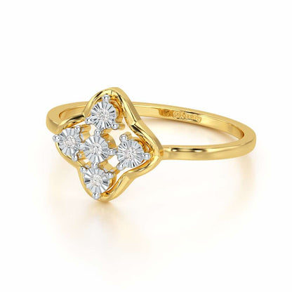 Glowy Terrain Silver Ring - Yellow Gold - Image 3