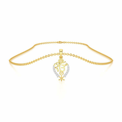Onkar Supreme Silver Pendant - Yellow Gold - Image 3