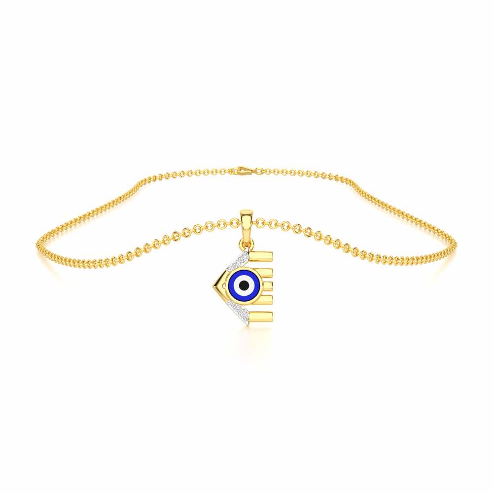 Fate Protector Silver Pendant - Yellow Gold - Image 3