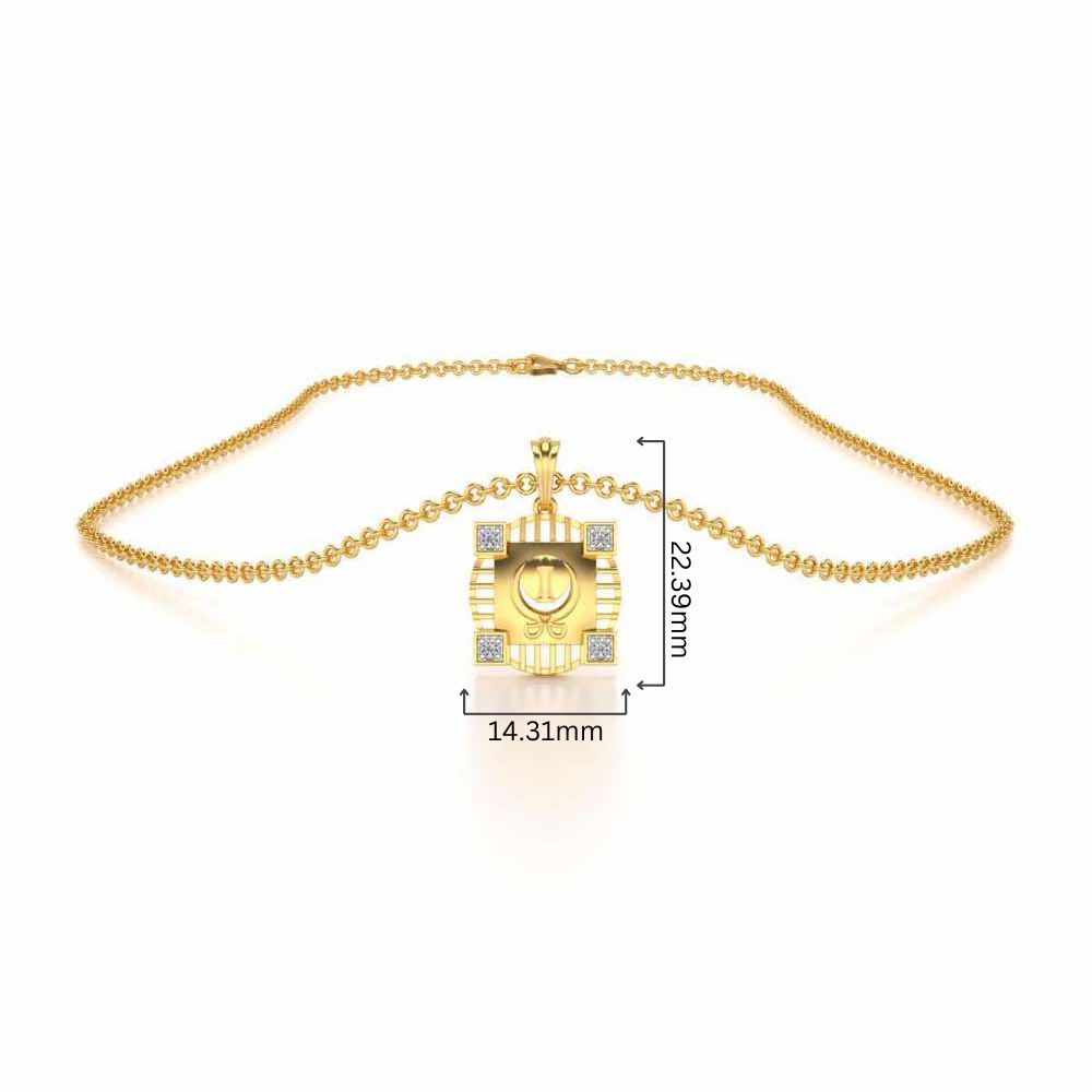 Navi Silver Pendant - Yellow Gold - Image 4