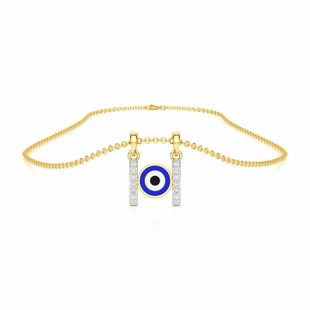 Eyes of Destiny Silver Pendant - Yellow Gold - Image 3