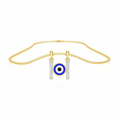 Eyes of Destiny Silver Pendant - Yellow Gold - Image 3