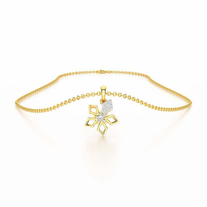 Floral radiance Silver Pendant - Yellow Gold - Image 3