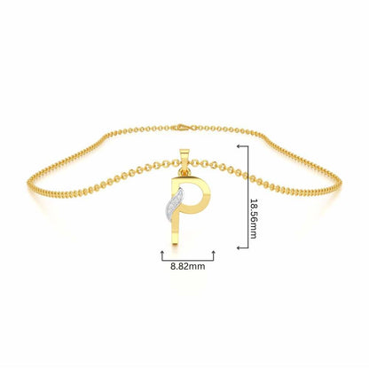 P-Spark Silver Pendant - Yellow Gold - Image 4