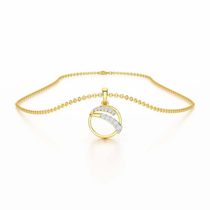 Celeste Sparkle Silver Pendant - Yellow Gold - Image 3