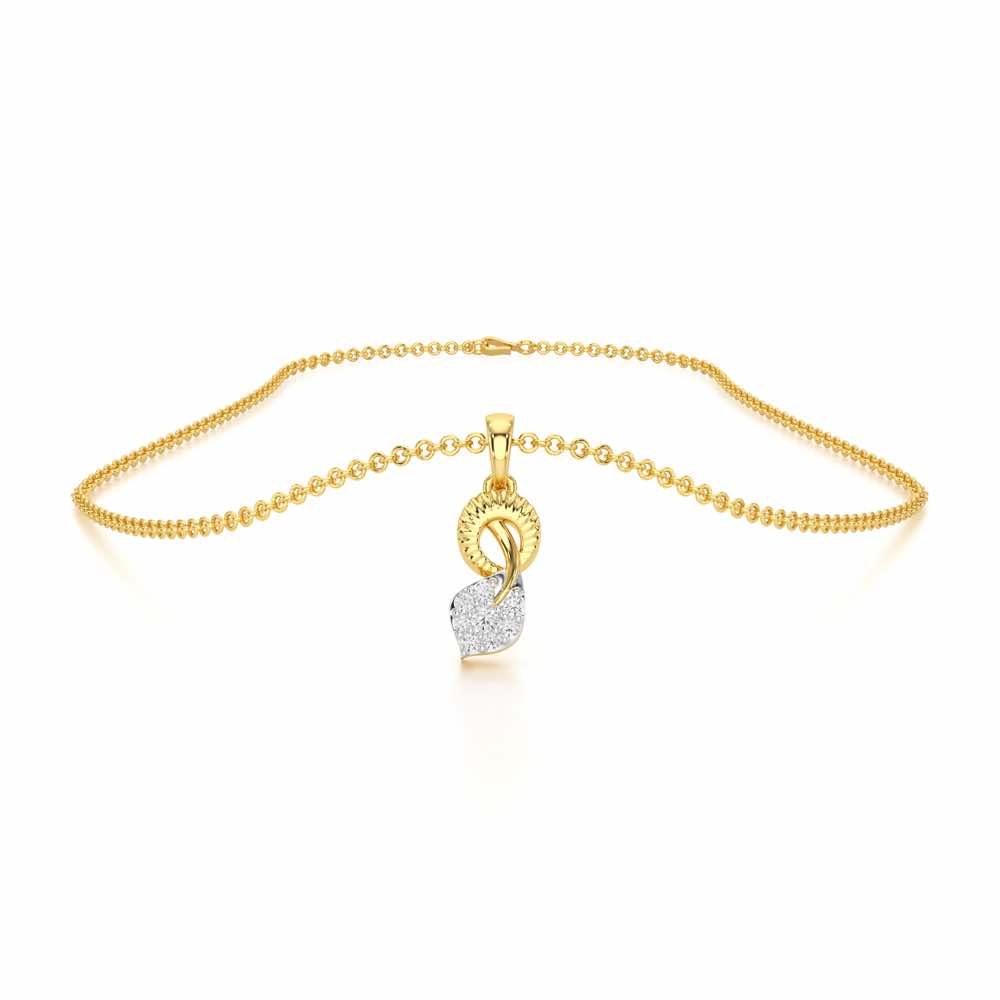 Leaf Glow Silver Pendant - Yellow Gold - Image 3