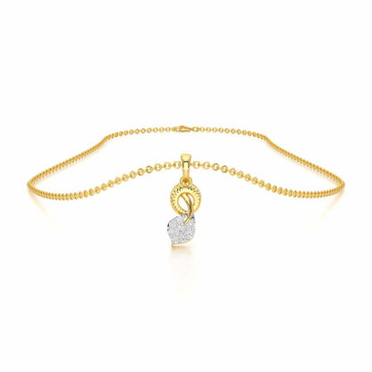 Leaf Glow Silver Pendant - Yellow Gold - Image 3