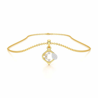 Starlit Charm Silver Pendant - Yellow Gold - Image 3