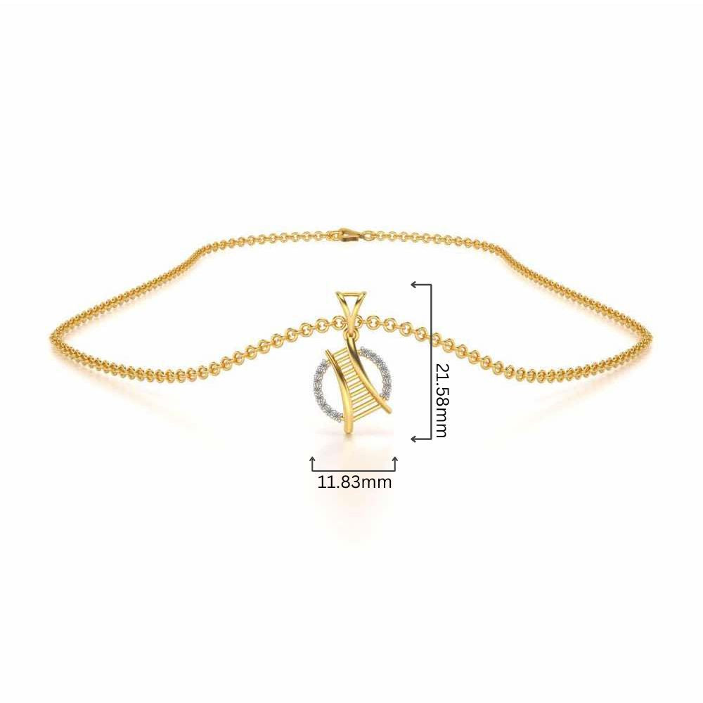 Tiny Ladder Silver Pendant - Yellow Gold - Image 4