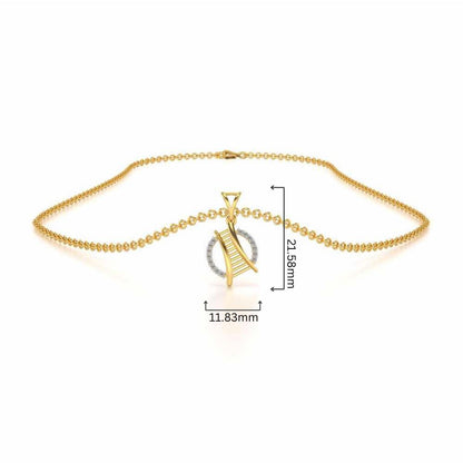 Tiny Ladder Silver Pendant - Yellow Gold - Image 4