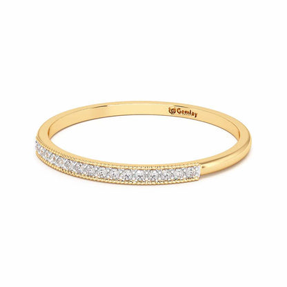 Royal Gleam Stackable Silver Ring - Yellow Gold - Image 3