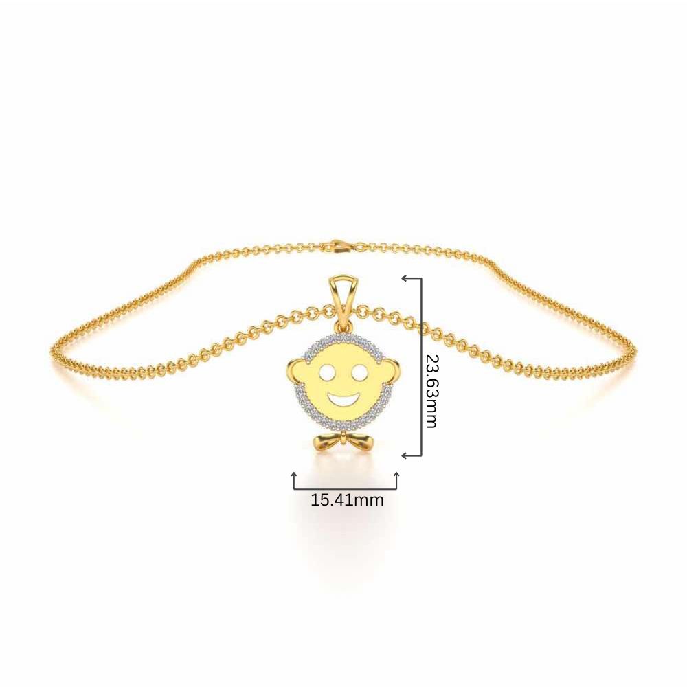 Smile Silver Pendant - Yellow Gold - Image 4