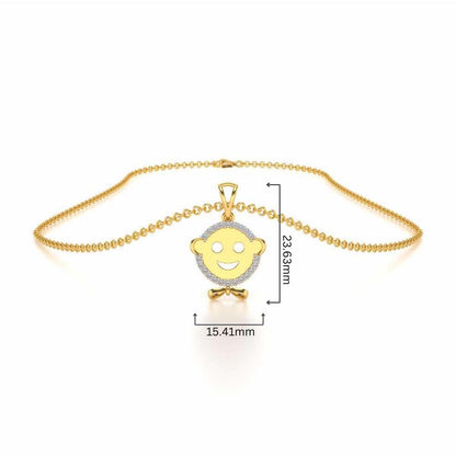 Smile Silver Pendant - Yellow Gold - Image 4