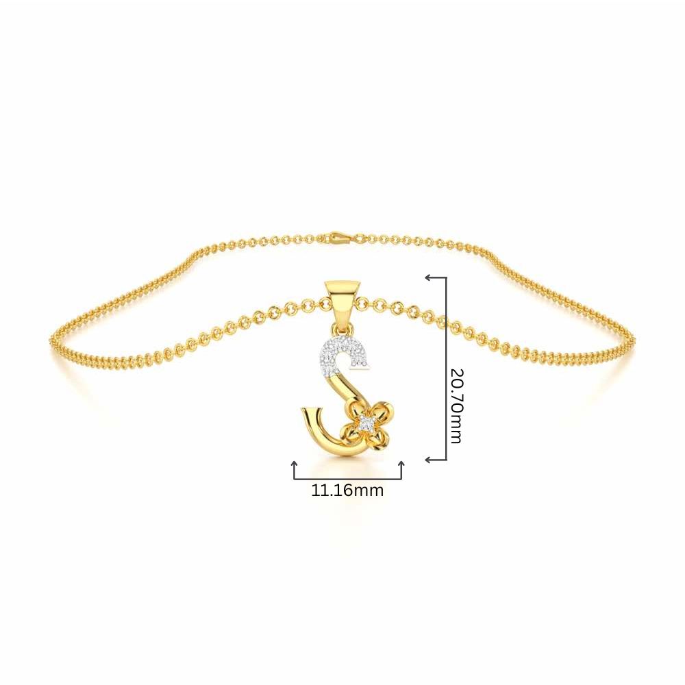S-Glint Silver Pendant - Yellow Gold - Image 4