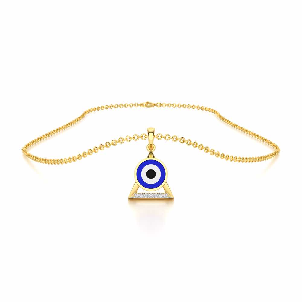 Guardian Eye Silver Pendant - Yellow Gold - Image 3