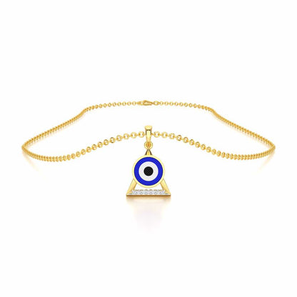 Guardian Eye Silver Pendant - Yellow Gold - Image 3