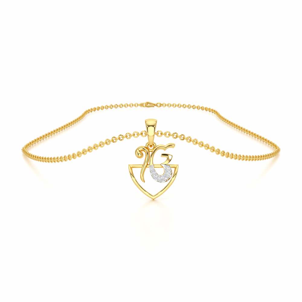 Onkar Aura Silver Pendant - Yellow Gold - Image 3