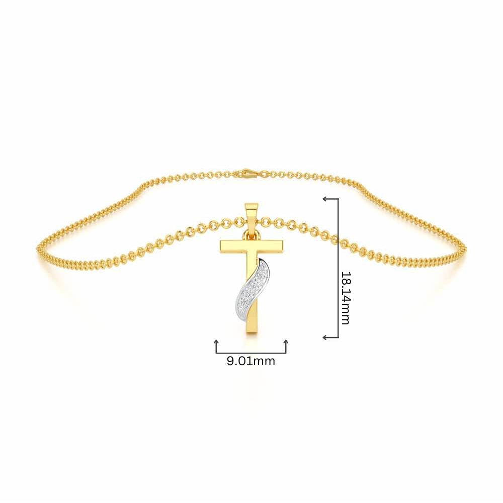 T-Spark Silver Pendant - Yellow Gold - Image 4