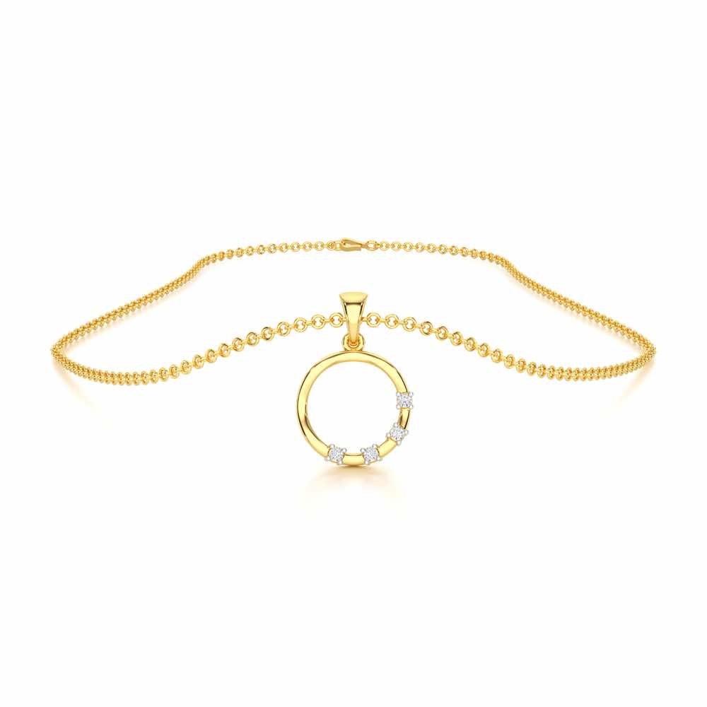 Halo Whisper Silver Pendant - Yellow Gold - Image 3